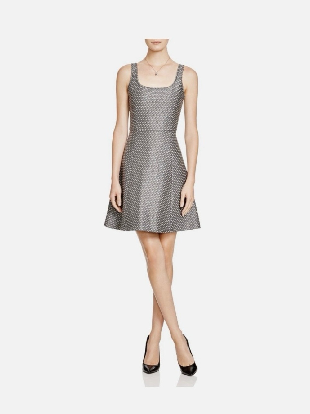 Theory Grey Trekana Circuit Knit
Dress Stretch Jacquard, Size 12